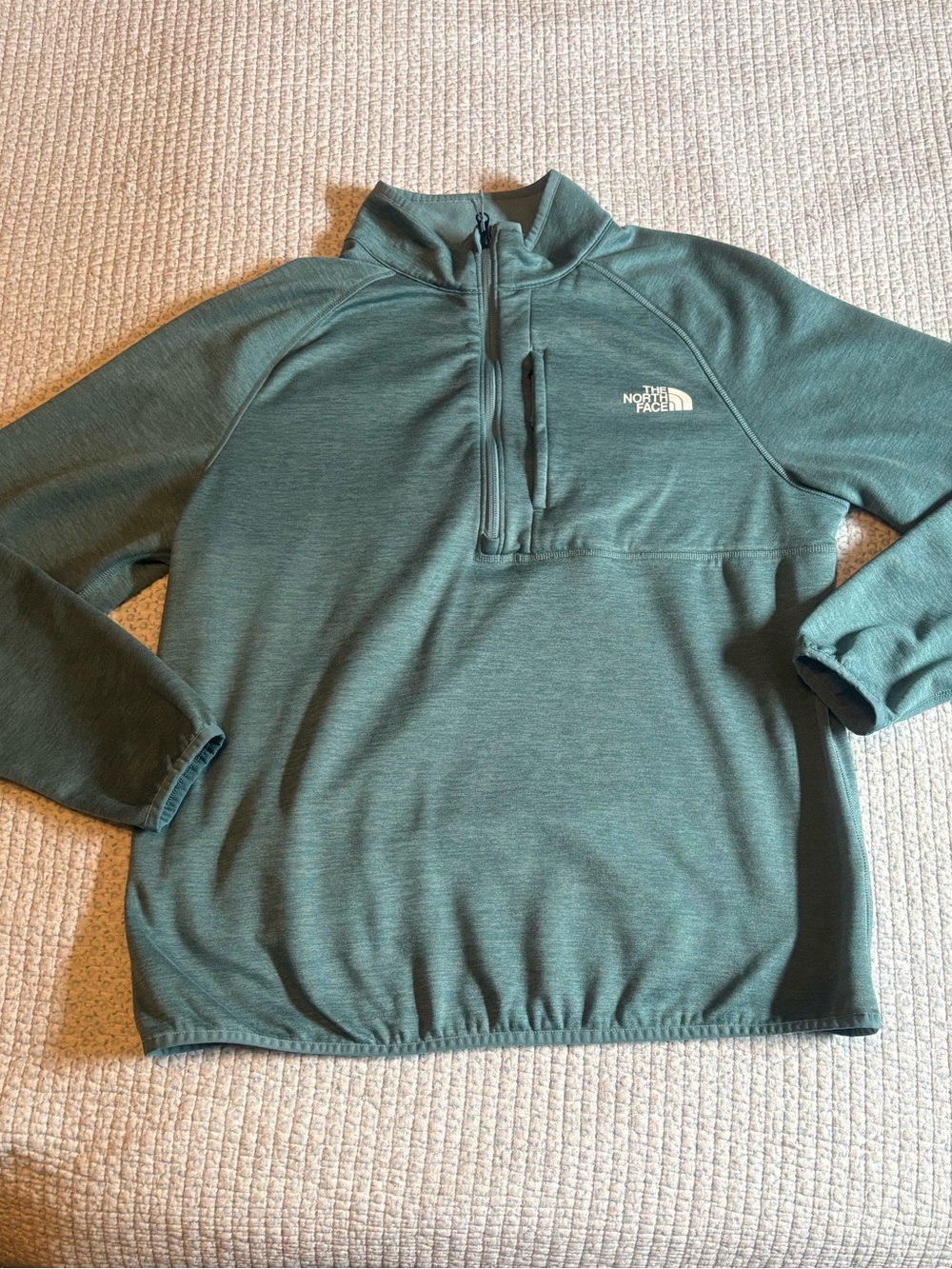The North Face Men's Teal Green Half-Zip Pullover Sweater